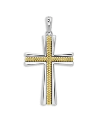 Lagos Men's 18K Yellow Gold & Sterling Silver Anthem Caviar Bead Cross Pendant