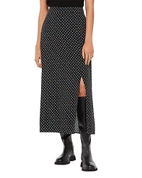 Whistles Scattered Hearts Midi Skirt