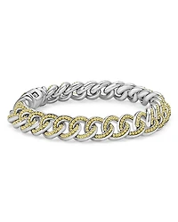 Men's 18K Yellow Gold & Sterling Silver Anthem Beaded Curb Link Bracelet - Exclusive