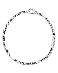 Lagos Men's Sterling Silver Anthem Double Link Logo Plate Bracelet
