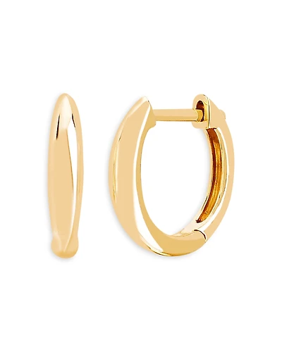 Ef Collection 14K Yellow Gold Polished Dome Huggie Hoop Earrings
