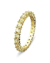Matrix Yellow Crystal Stack Ring in Gold Tone