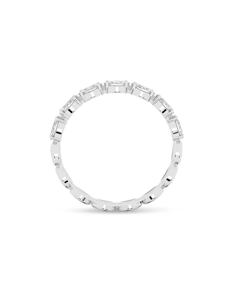 Matrix Marquise Cut Stack Ring Rhodium Plated