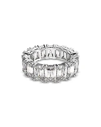 Matrix Rectangle Cut Ring Rhodium Plated