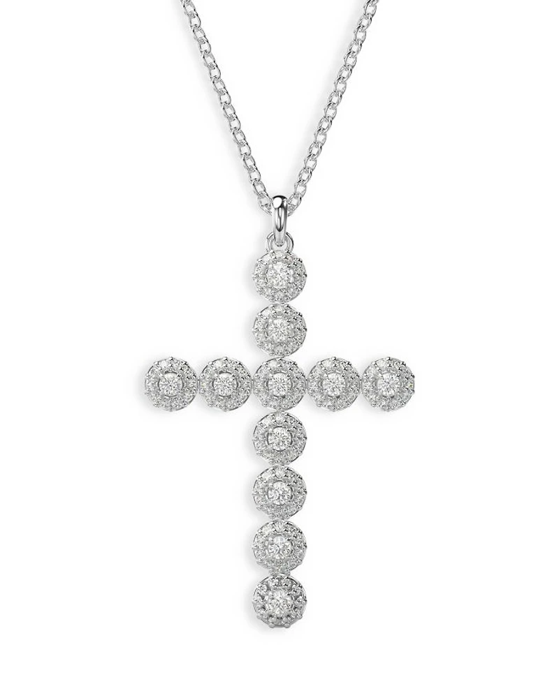 Insigne Crystal Cross Pendant Necklace, 15.75-18.5"