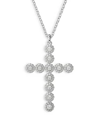 Insigne Crystal Cross Pendant Necklace, 15.75-18.5"