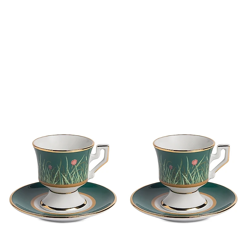 La DoubleJ Libellula Espresso Cup & Saucer, Service for 2
