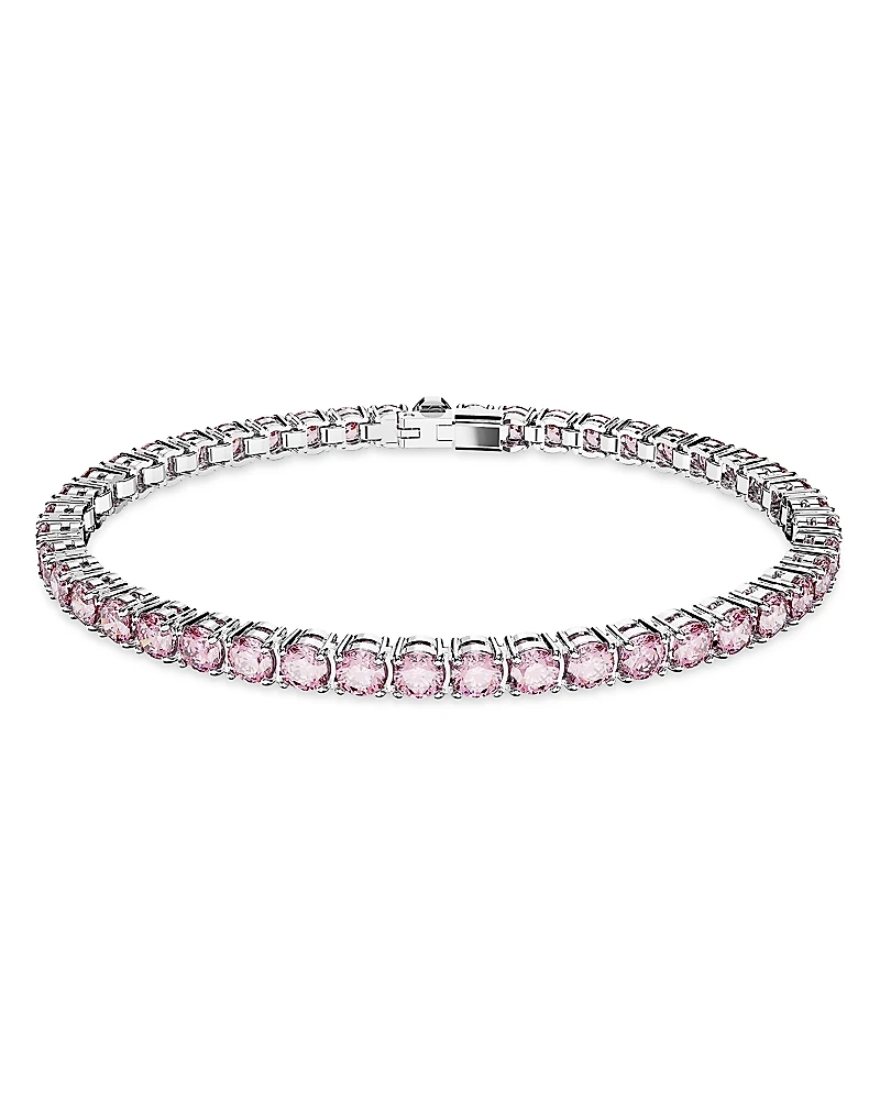 Swarovski Matrix Pink Crystal Extra Large Tennis Bracelet