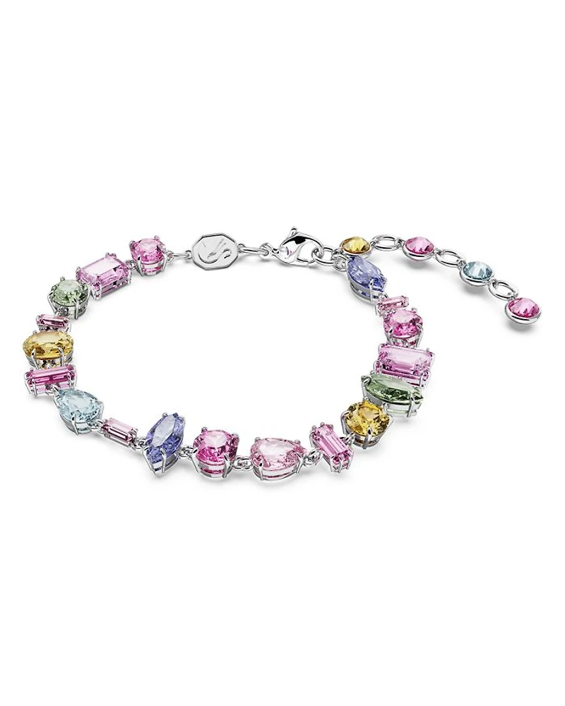 Gema Multicolor Mixed Cut Bracelet in Rhodium Plated