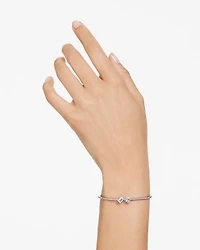 Mesmera Mixed Cut Bangle Bracelet in Rhodium Plated