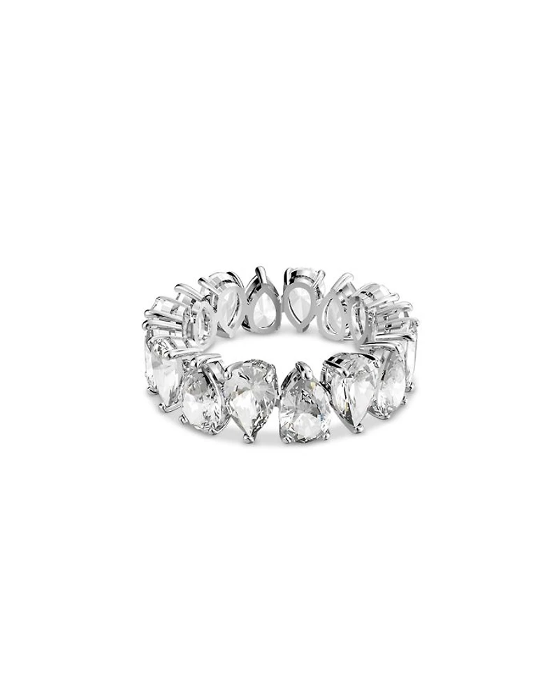 Matrix Pear Cut Ring in Rhodium Plated