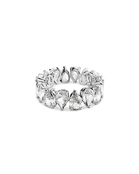 Matrix Pear Cut Ring in Rhodium Plated