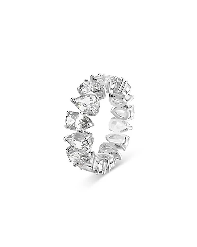 Matrix Pear Cut Ring in Rhodium Plated