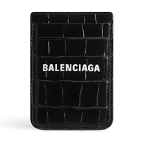 Balenciaga Cash Magnet Card Holder Crocodile Embossed