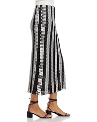 Pointelle Intarsia Knit Midi Skirt