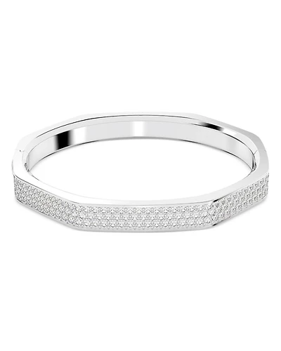 Dextera Octagonal Swarovski Crystal Bangle Bracelet Rhodium Plated