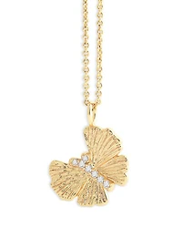 Pavé Butterfly Pendant Necklace in 18K Gold Plated