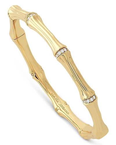 Anabel Aram Sculpted Bamboo Hinged Bangle Bracelet