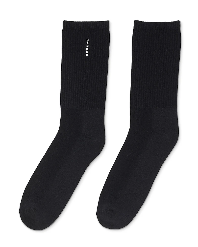 Sandro Vertical Logo Cotton Socks