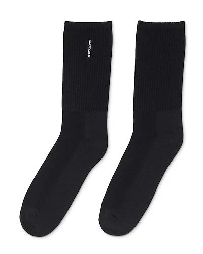 Sandro Vertical Logo Cotton Socks
