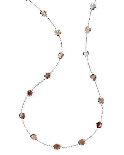 Ippolita Sterling Silver 925 Polished Rock Candy Brown Shell Statement Necklace, 36