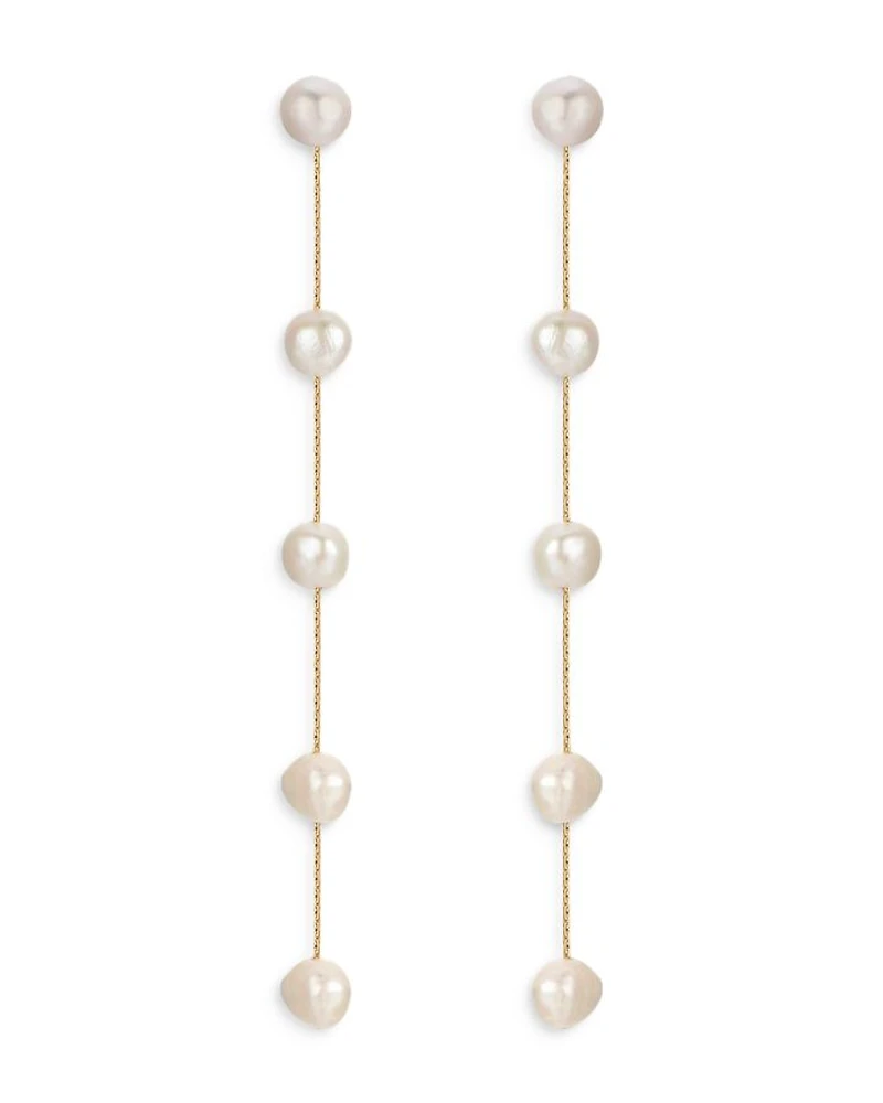 Cultured Freshwater Pearl Delicate Drop Earrings
