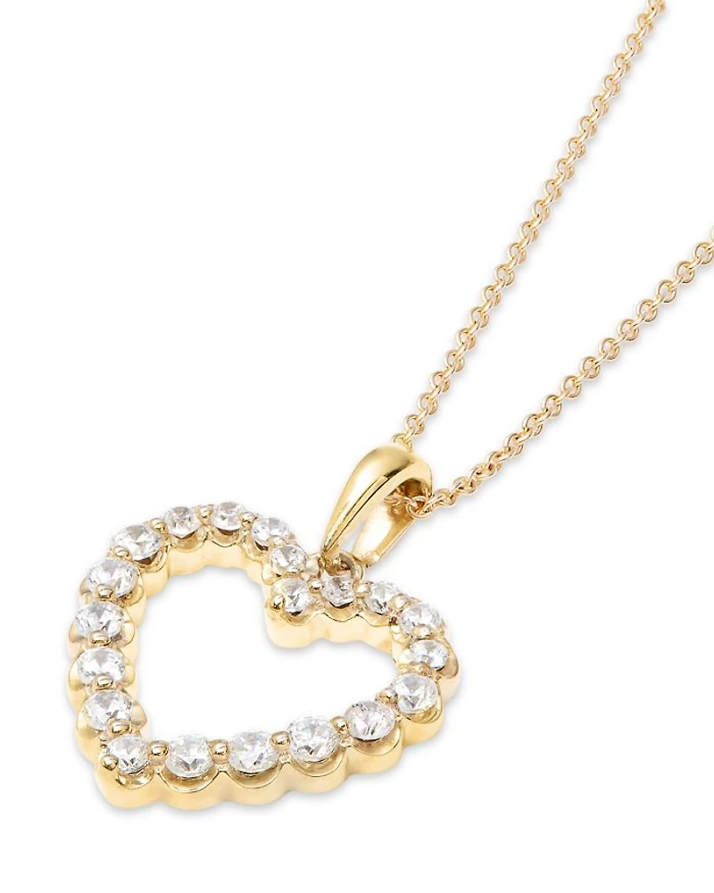 Diamond Classic Heart Pendant Necklace Collection 14K Gold, 0.25 tcw