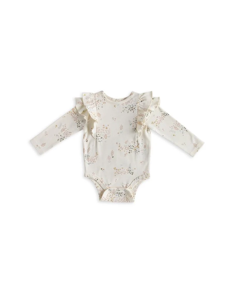 Unisex Flower Patch Flutter One Piece Bodysuit - Baby