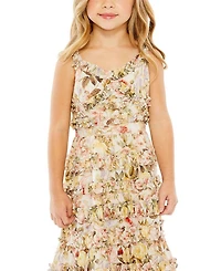 Girls Floral Print Ruffle Tiered Midi Dress - Little Kid, Big Kid