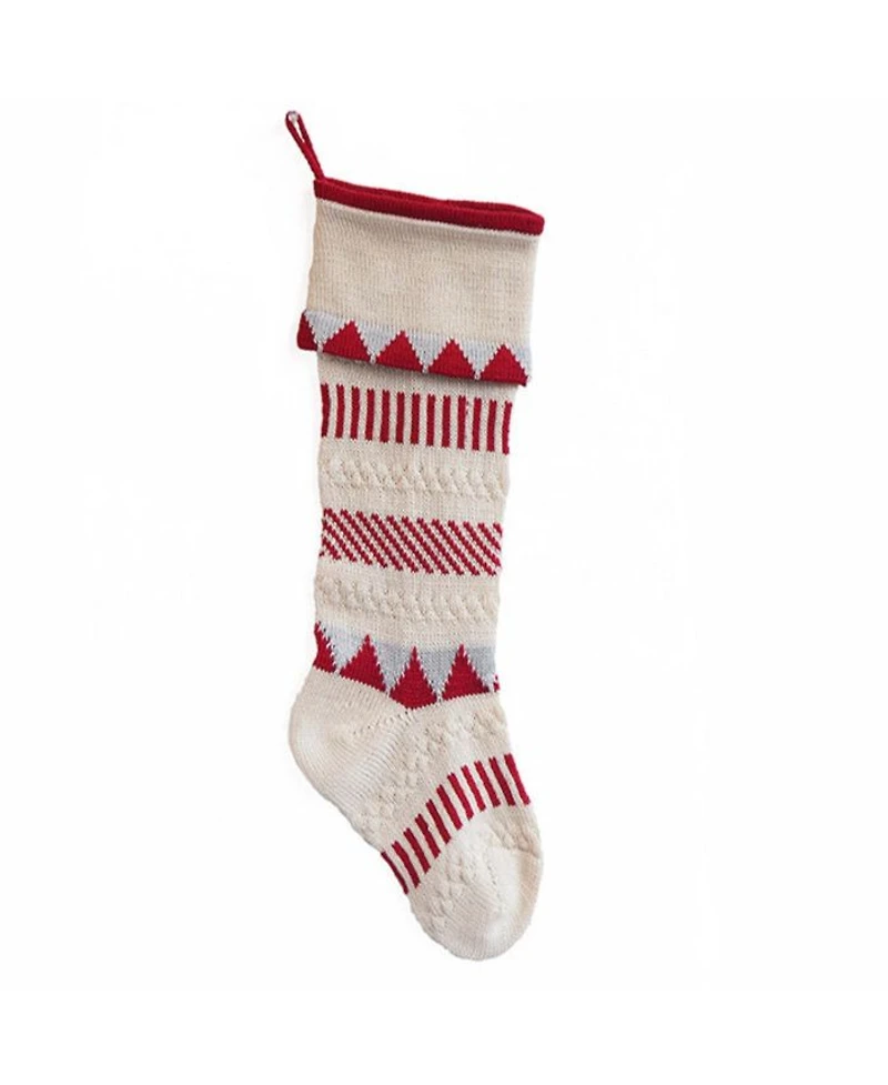 Knit Geometric Stocking 18"