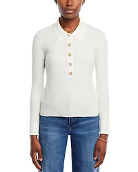 Sterling Jewel Button Collared Sweater