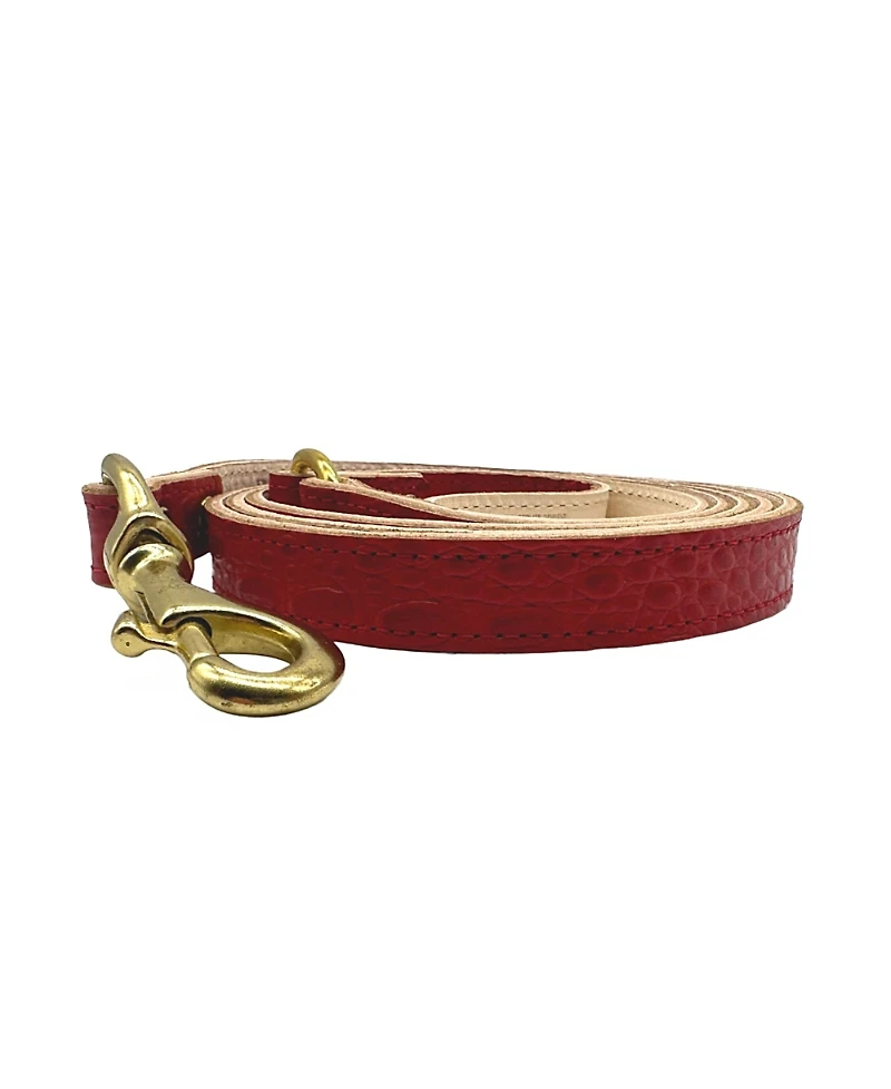 Bonne et Filou Medium 6' Croc Leather Dog Leash