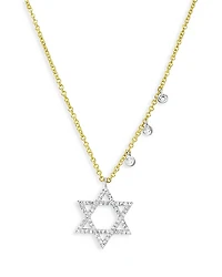 Meira T 14K White & Yellow Gold Diamond Star of David Pendant Necklace