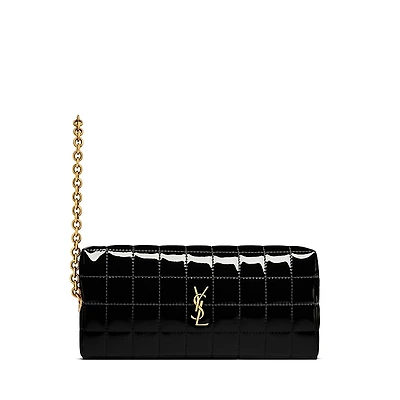 Saint Laurent Cassandre Matelasse Carre Pouch on Chain