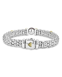 18K Yellow Gold & Sterling Silver Luna Black Tahitian Pearl Caviar Bead Bracelet