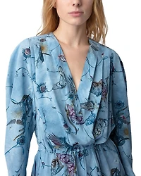Rogers Silk Butterfly Print Dress
