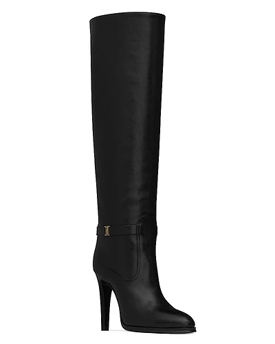 Saint Laurent Women's Diane Buckle Knee-High Boots