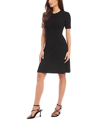 Petites Short Sleeve A Line Dress