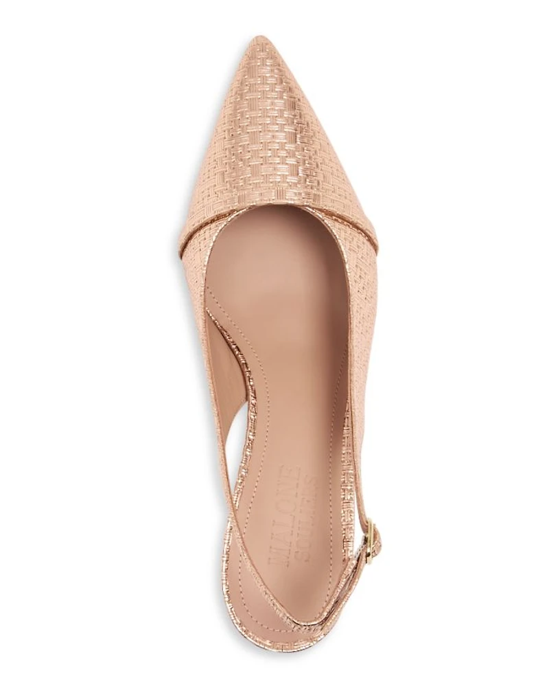 Women's Jama Embossed Slingback Kitten Heel Pumps