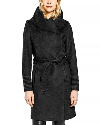 Sentaler Hooded Mid Length Wrap Coat