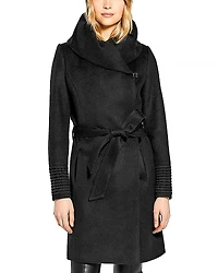 Sentaler Hooded Mid Length Wrap Coat