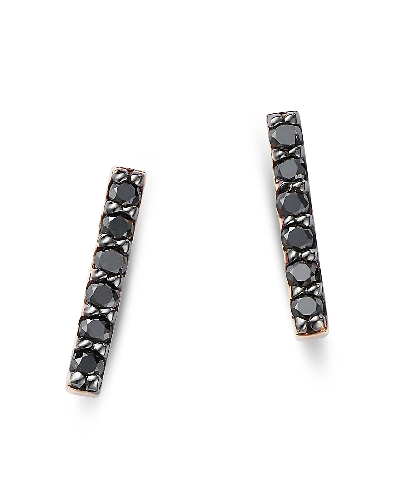 Bloomingdale's Fine Collection Black Diamond Bar Stud Earrings