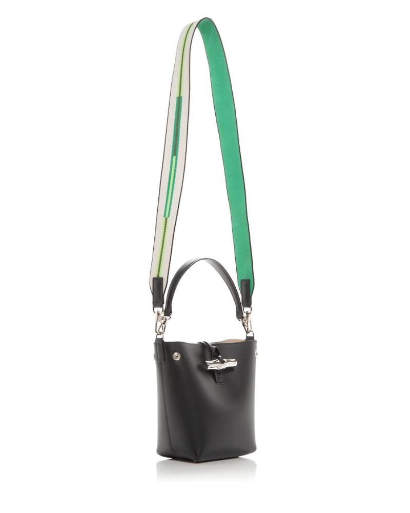 Roseau XS Leather Crossbody Bucket Bag