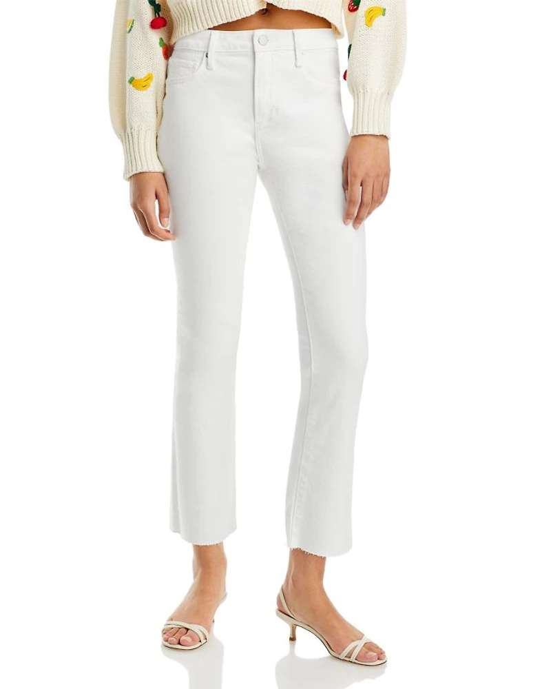 Cropped Flare Leg Jeans White - Exclusive