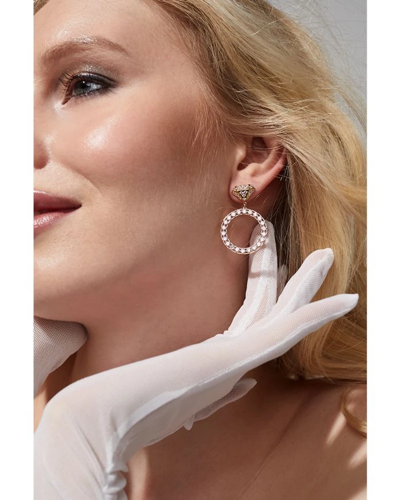 Bride Crystal Circle Earrings