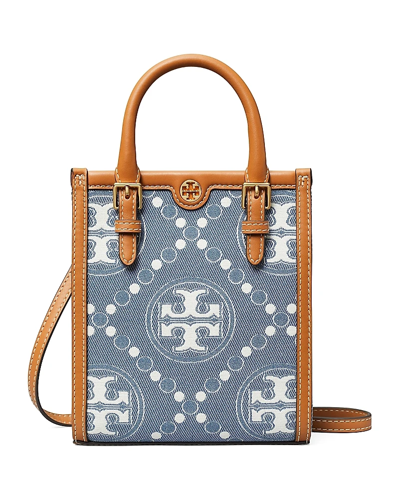 Tory Burch Mini T Monogram Denim Tote