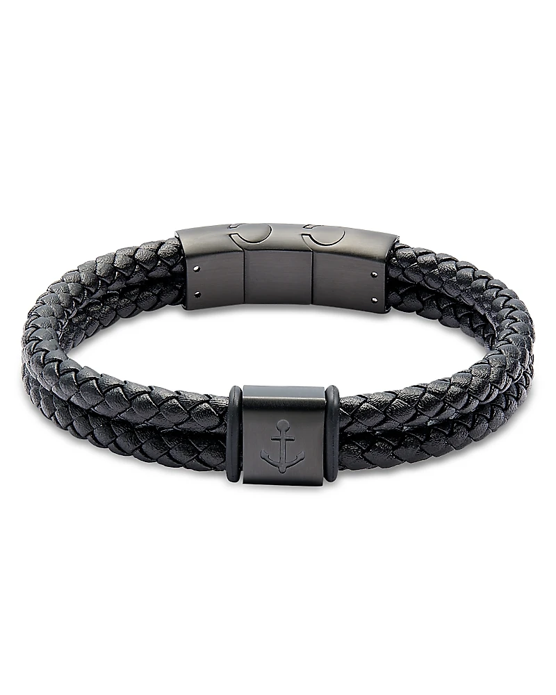 Link Up Anchor Braided Leather Bracelet