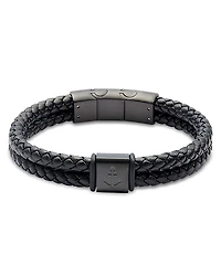 Link Up Anchor Braided Leather Bracelet