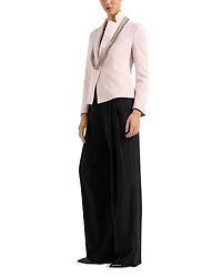 One Button Crepe Blazer