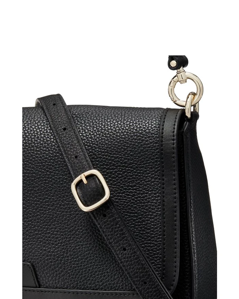 Hudson Pebbled Leather Flap Shoulder Bag